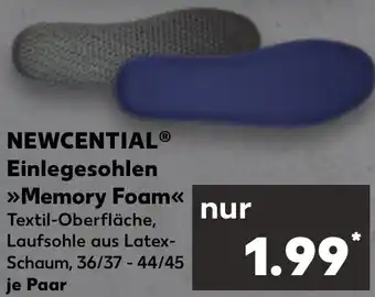 Kaufland NEWCENTIAL Einlegesohlen Memory Foam Angebot