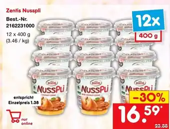 Netto Marken-Discount Zentis Nusspli 12x400g Angebot