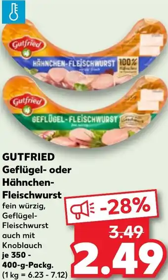 Kaufland GUTFRIED Geflügel- oder Hähnchen Fleischwurst Angebot