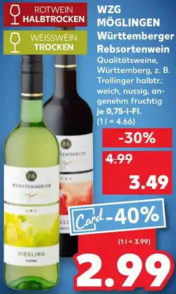 Kaufland WZG MÖGLINGEN Württemberger Rebsortenwein Angebot