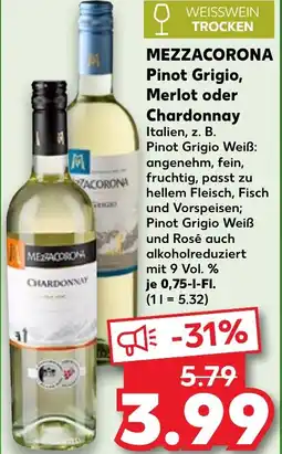 Kaufland MEZZACORONA Pinot Grigio, Merlot oder Chardonnay Angebot