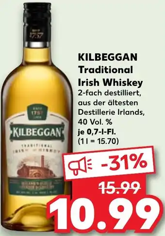 Kaufland KILBEGGAN Traditional Irish Whiskey Angebot