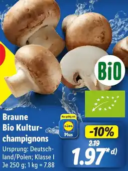 Lidl Braune Bio Kulturchampignons Angebot