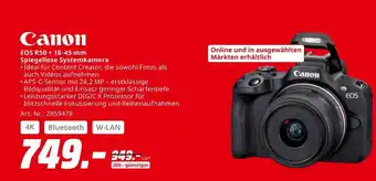 MediaMarkt Canon eos r50 + 18-45 mm spiegellose systemkamera Angebot