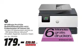 MediaMarkt Hp officejet pro 9122e multifunktionsdrucker mit 6 probemonaten hp instant ink Angebot