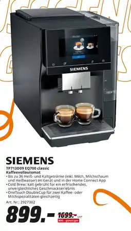 MediaMarkt Siemens tp713d09 eq700 classic kaffeevollautomat Angebot