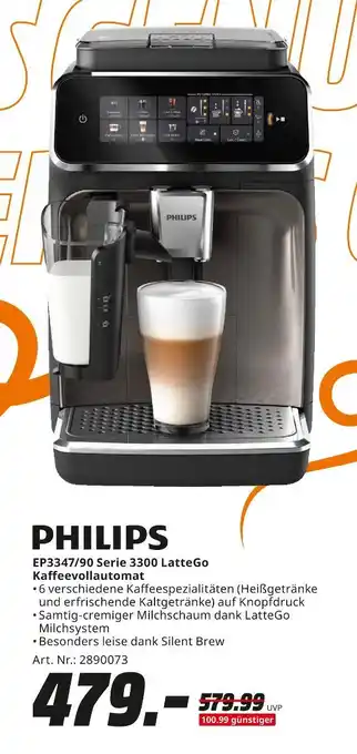 MediaMarkt Philips ep3347/90 serie 3300 lattego kaffeevollautomat Angebot