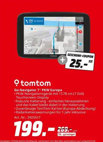 MediaMarkt Tomtom go navigator 7 pkw europa Angebot