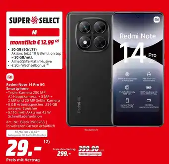 MediaMarkt Redmi note 14 pro 5g smartphone Angebot