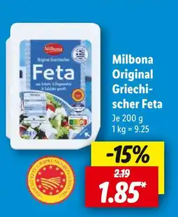 Lidl Milbona original griechischer feta Angebot