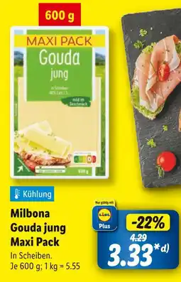 Lidl Milbona gouda jung maxi pack Angebot