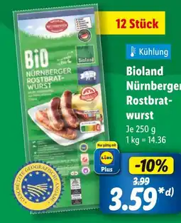 Lidl Bioland nürnberger rostbratwurst Angebot