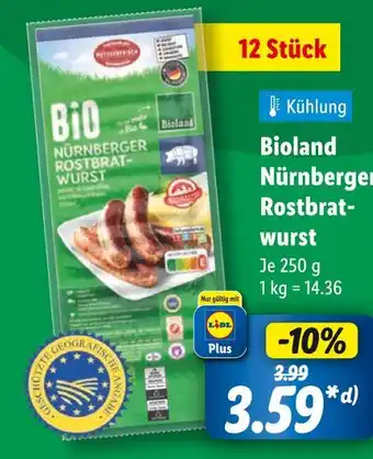 Lidl Bioland nürnberger rostbratwurst Angebot