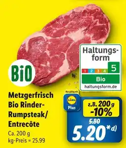 Lidl Bio metzgerfrisch bio rinder-rumpsteak/entrecôte Angebot