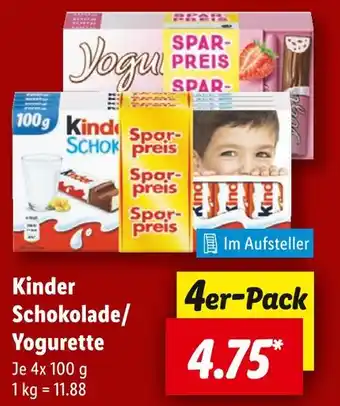 Lidl Kinder schokolade oder yogurette Angebot