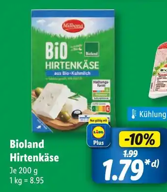 Lidl Milbona bioland hirtenkäse Angebot