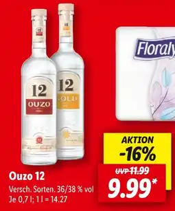 Lidl Ouzo 12 ouzo 12 Angebot