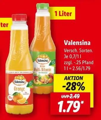 Lidl Valensina orange oder wilder multi-vitamin Angebot