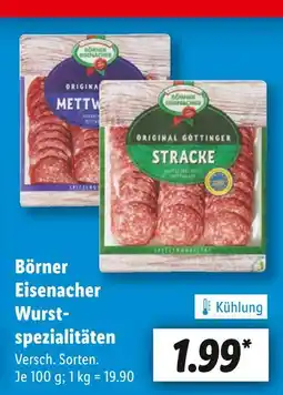 Lidl Börner eisenacher wurstspezialitäten Angebot