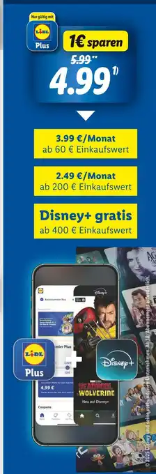 Lidl Lidl plus disney+ Angebot