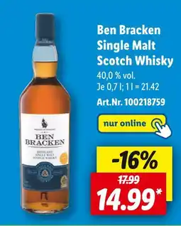 Lidl Ben bracken single malt scotch whisky Angebot