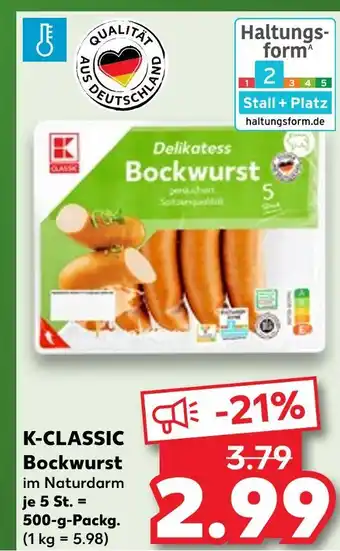 Kaufland K-classic bockwurst Angebot