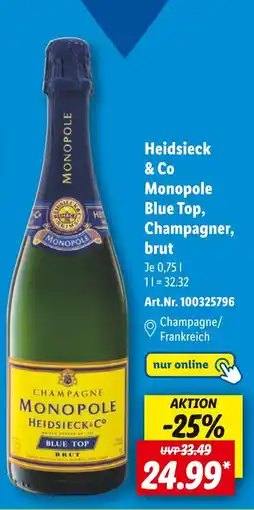 Lidl Heidsieck & co monopole blue top, champagner, brut Angebot