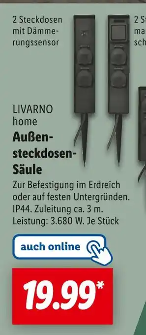 Lidl Livarno außensteckdosensäule Angebot