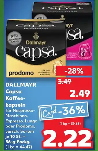 Kaufland Dallmayr capsa kaffeekapseln Angebot