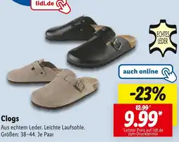 Lidl Echtes leder clogs Angebot