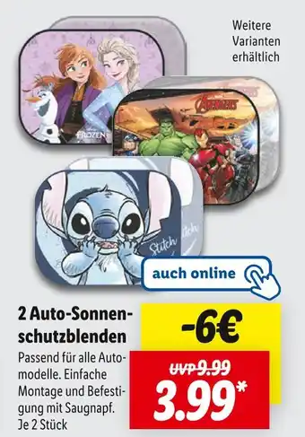 Lidl Frozen, avengers, stitch 2 auto-sonnenschutzblenden Angebot