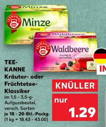 Kaufland Teekanne kräuter- oder früchtetee-klassiker Angebot