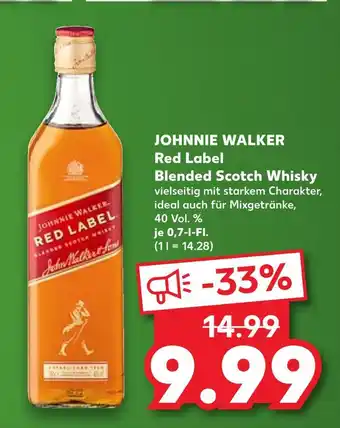 Kaufland Johnnie walker red label blended scotch whisky Angebot