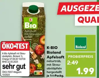 Kaufland K-bio bioland apfelsaft Angebot