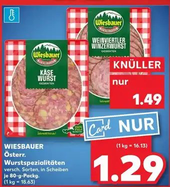 Kaufland Wiesbauer käse wurst oder weinviertler winzerwurst Angebot