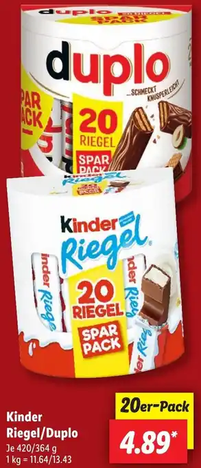 Lidl Kinder Riegel/Duplo Angebot