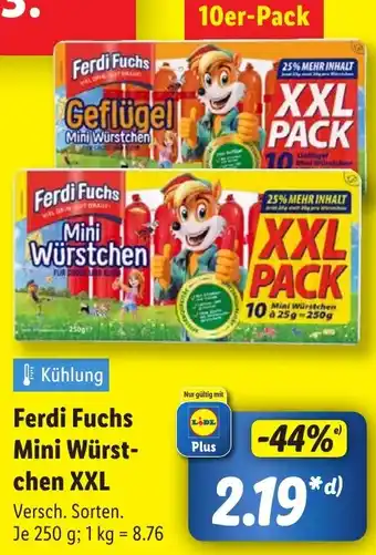 Lidl Ferdi Fuchs Mini Würstchen XXL Angebot