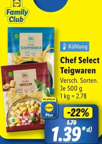 Lidl Chef Select Teigwaren Angebot