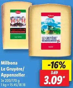 Lidl Milbona Le Gruyère/ Appenzeller Angebot