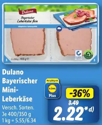 Lidl Dulano Bayerischer Mini Leberkäse Angebot