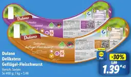 Lidl Dulano Delikatess Geflügel-Fleischwurst Angebot