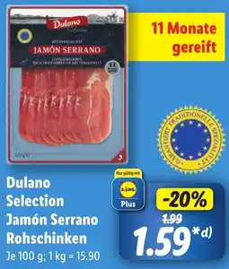 Lidl Dulano Selection Jamón Serrano Rohschinken Angebot