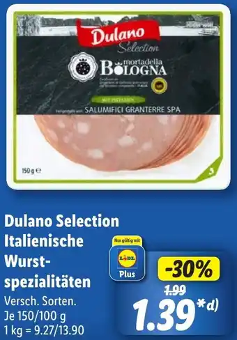 Lidl Dulano Selection Italienische Wurstspezialitäten Angebot