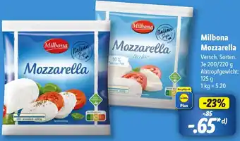 Lidl Milbona Mozzarella Angebot