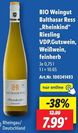 Lidl BIO Weingut Balthasar Ress ,,Rheinkind" Angebot