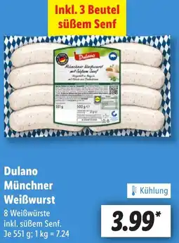 Lidl Dulano Münchner Weißwurst Angebot