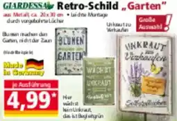 Norma GIARDESSA Retro-Schild „Garten" Angebot