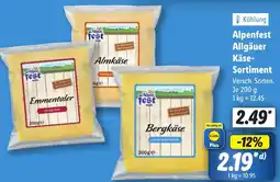 Lidl Alpenfest Allgäuer Käse Sortiment Angebot