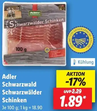 Lidl Adler Schwarzwald Schwarzwälder Schinken Angebot