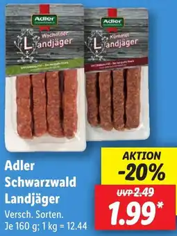 Lidl Adler Schwarzwald Landjäger Angebot